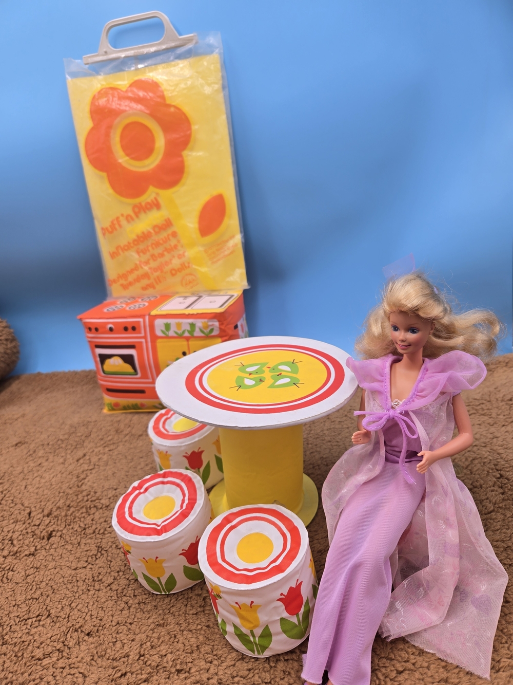 Vintage Puff'n Play Inflatable Doll Furniture - Kitchen